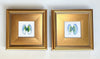 Green & Blue Coquina with gold I & II | 9" h x 9" w | Framed - Liza Pruitt