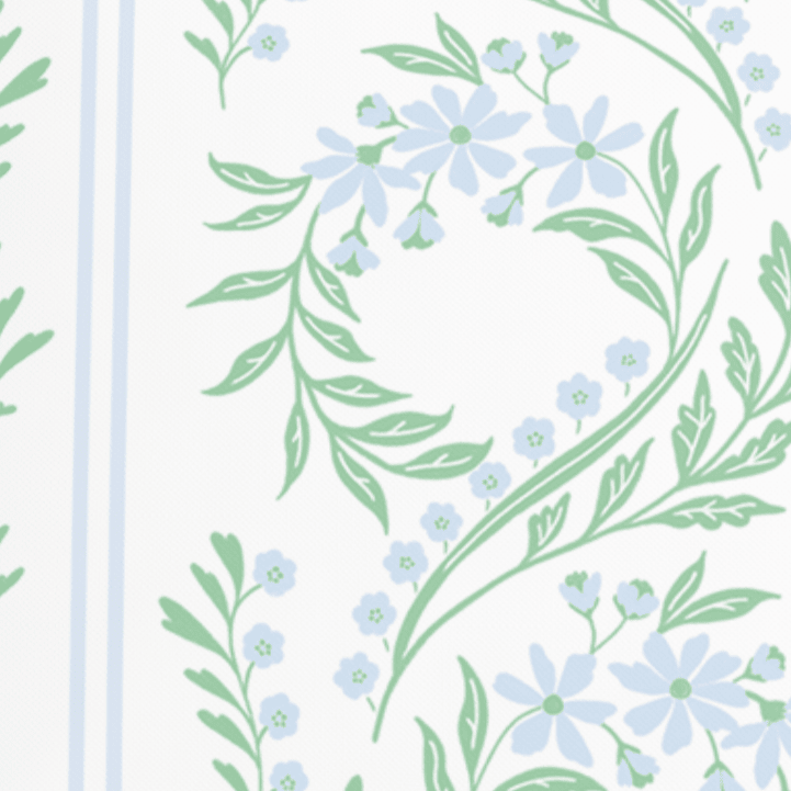 Green Floral Pillow in Bluebonnet - Liza Pruitt