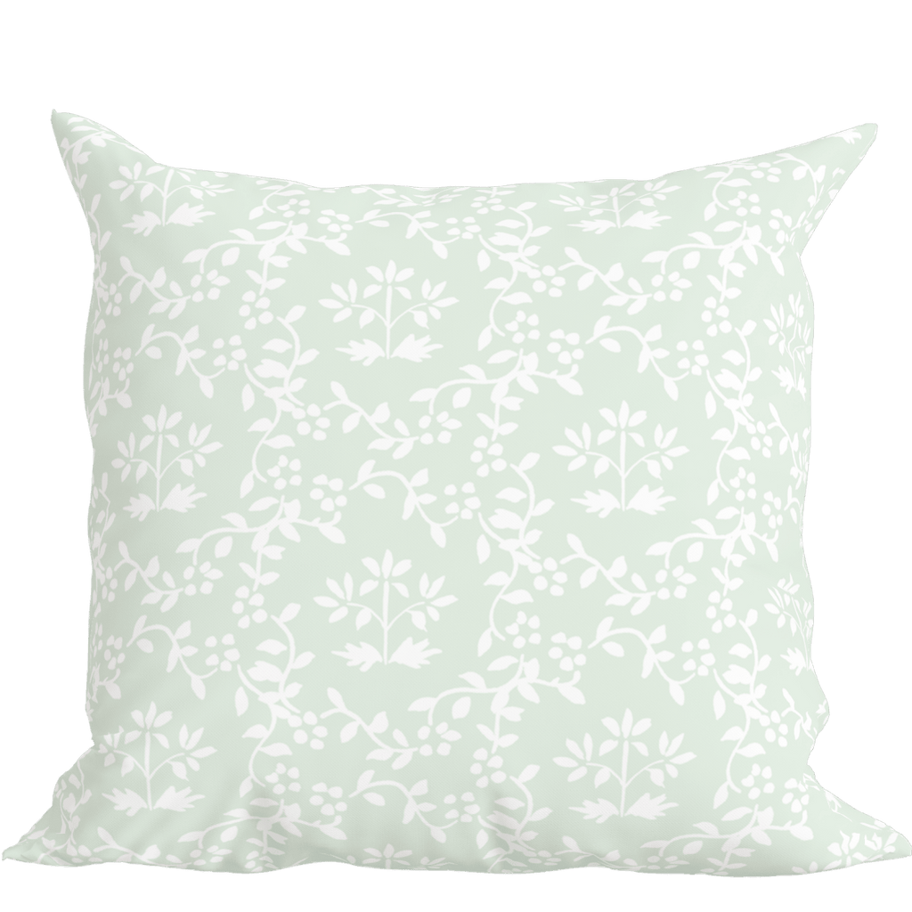 Green Floral Pillow in Primrose - Liza Pruitt