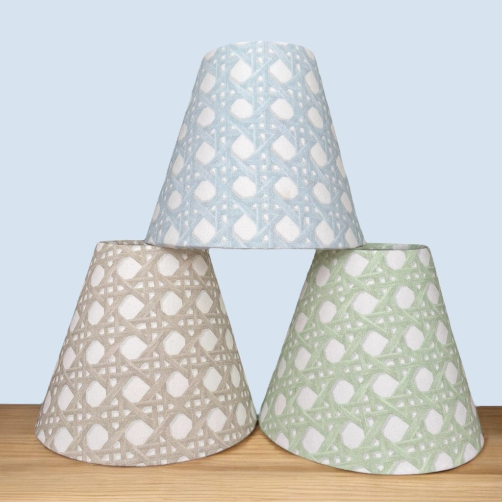 Green Rattan Sconce Shade in Sally - Liza Pruitt