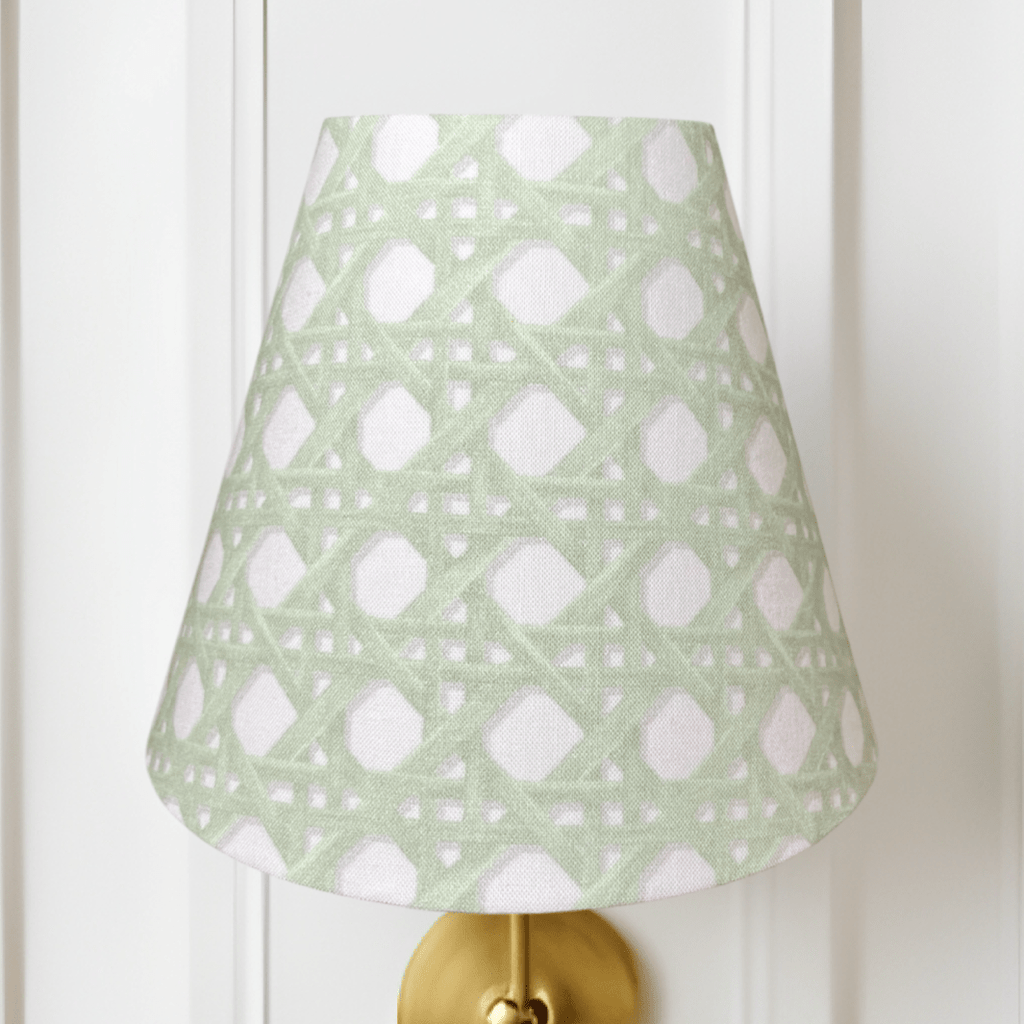 Green Rattan Sconce Shade in Sally - Liza Pruitt