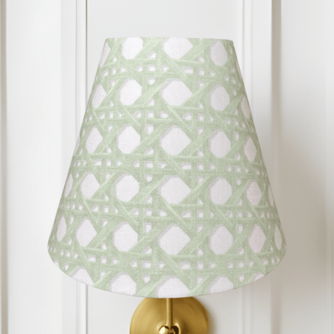 Green Rattan Sconce Shade in Sally - Liza Pruitt