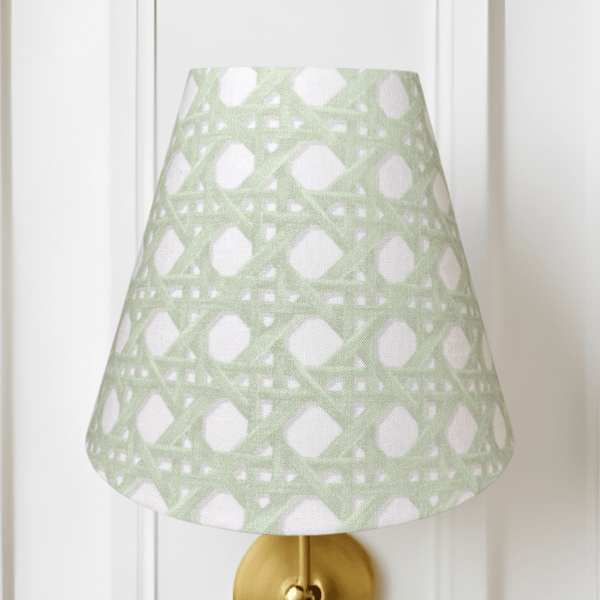 Green Rattan Sconce Shade in Sally - Liza Pruitt