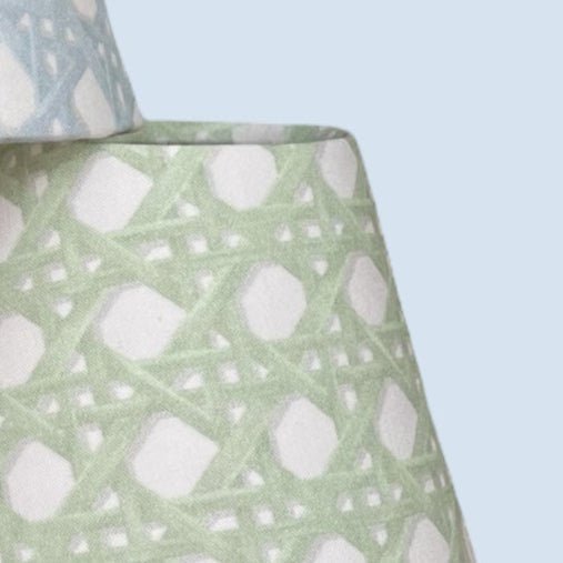 Green Rattan Sconce Shade in Sally - Liza Pruitt