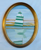 Green & White Double Stripe | 18.25" h x 14.25" w| Framed - Liza Pruitt