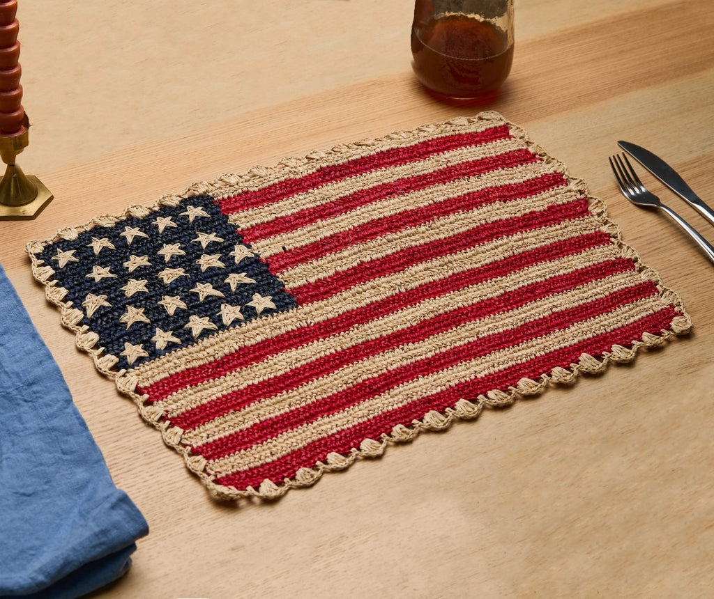 Handcrafted Scalloped Americana Placemats - American Flag Design - Payton James X Tuckernuck - Liza Pruitt