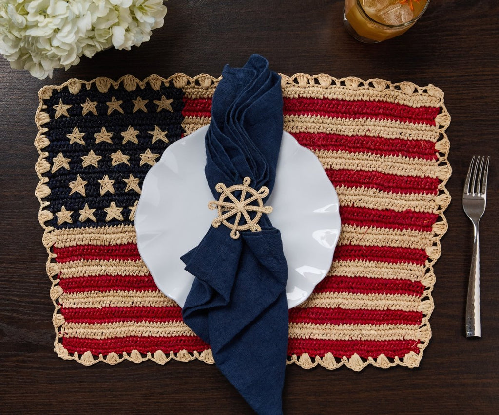 Handcrafted Scalloped Americana Placemats - American Flag Design - Payton James X Tuckernuck - Liza Pruitt