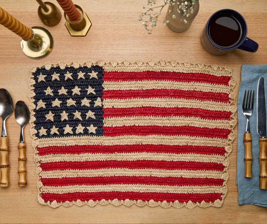 Handcrafted Scalloped Americana Placemats - American Flag Design - Payton James X Tuckernuck - Liza Pruitt