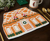 Handicraft Gingerbread House Beaded Placemat, Christmas decoration gift for her – Christmas Handmade Beaded Placemats for Dining - Liza Pruitt