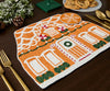 Handicraft Gingerbread House Beaded Placemat, Christmas decoration gift for her – Christmas Handmade Beaded Placemats for Dining - Liza Pruitt