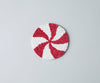 Handmade Beaded Christmas Coaster | Festive Red & White Decor by Payton James - Liza Pruitt