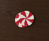 Handmade Beaded Christmas Coaster | Festive Red & White Decor by Payton James - Liza Pruitt