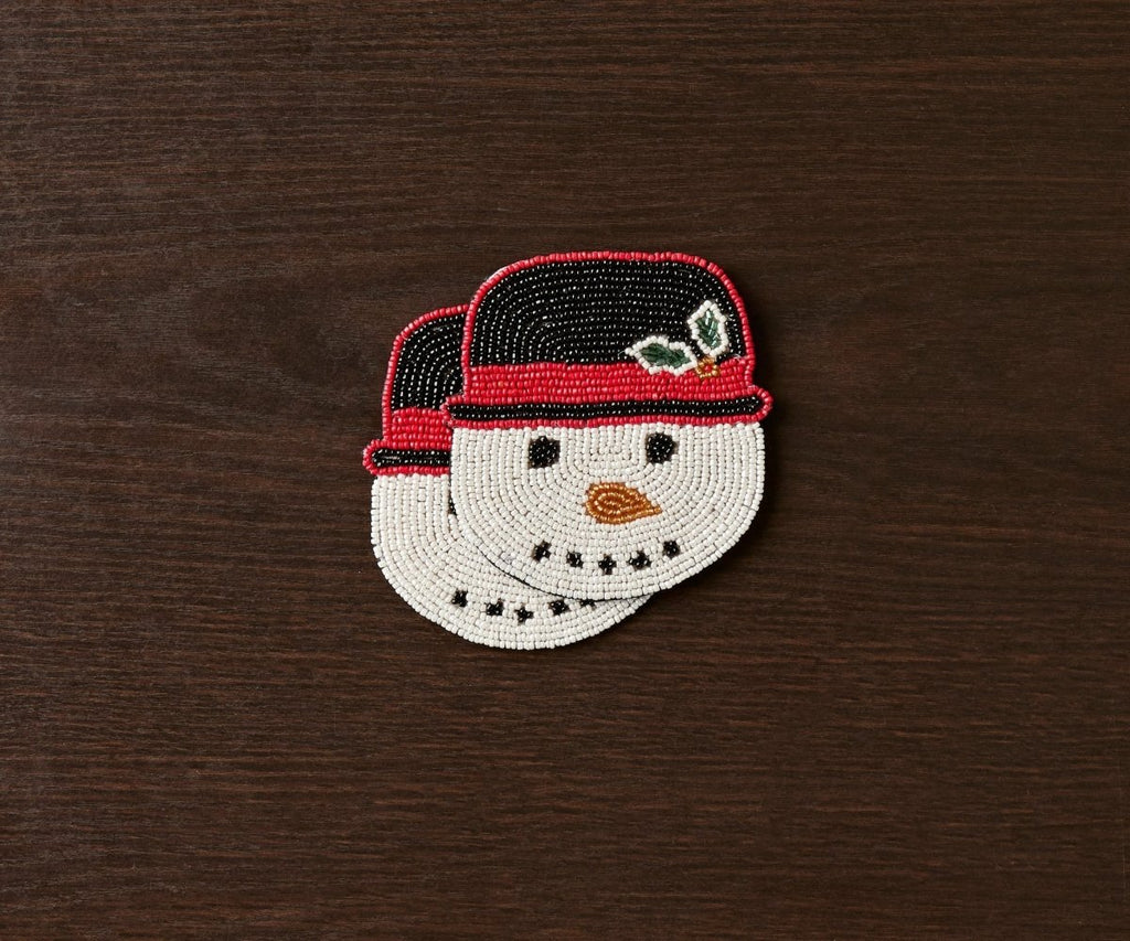 Handmade Beaded Holiday Coaster – Christmas Table Decor by Payton James - Liza Pruitt