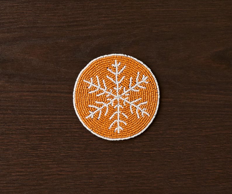 Handmade Beaded Holiday Coaster – Christmas Table Decor by Payton James - Liza Pruitt