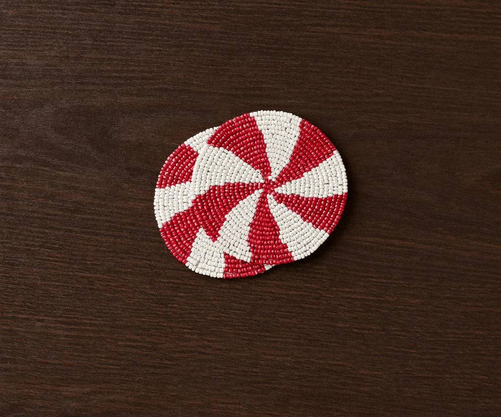 Handmade Beaded Holiday Coaster – Christmas Table Decor by Payton James - Liza Pruitt