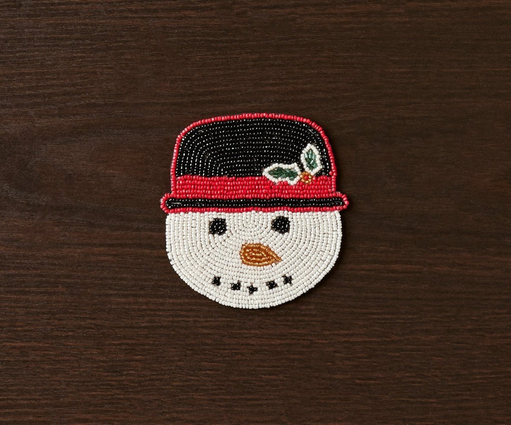 Handmade Beaded Holiday Coaster – Christmas Table Decor by Payton James - Liza Pruitt