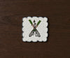 Handmade Beaded Ski Coaster with Pearls – Elegant Black, White, and Green Coaster for Tableware & Home Decor - Liza Pruitt