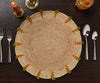 Handwoven Carrot Round Raffia Placemat – Artisan Table Décor - Liza Pruitt