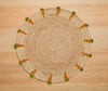 Handwoven Carrot Round Raffia Placemat – Artisan Table Décor - Liza Pruitt