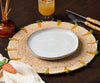Handwoven Carrot Round Raffia Placemat – Artisan Table Décor - Liza Pruitt