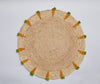 Handwoven Carrot Round Raffia Placemat – Artisan Table Décor - Liza Pruitt