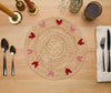 Handwoven Heart Raffia Placemat – Artisan Table Décor with Red & Pink Hearts - Liza Pruitt