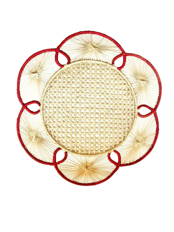 Handwoven Iraca Flora Iraca Charger (Rosso) - Liza Pruitt