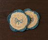 Handwoven Raffia Fringe Coaster by Payton James – Bohemian Candle Mat, Rustic Table Decor, Natural Raffia Palm - Liza Pruitt