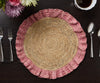 Handwoven Raffia Ruffle Placemat – Boho Chic Table Décor – Summer Table Accent - Liza Pruitt