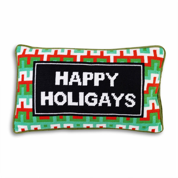 Happy Holigays Needlepoint Pillow - Liza Pruitt