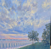 Harbor Stroll at Dusk | 36" h x 36" w - Liza Pruitt
