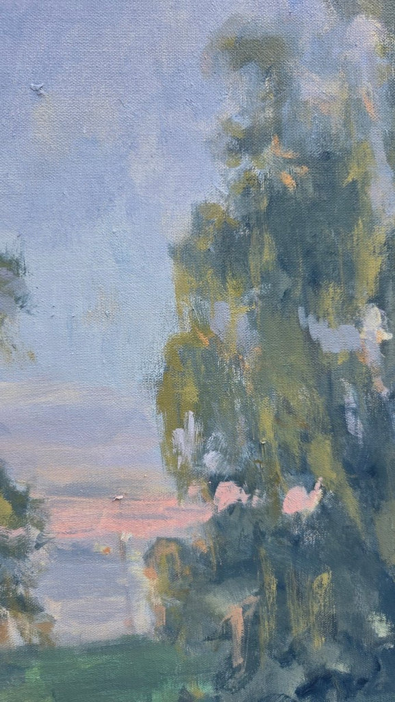Harbor Stroll at Dusk | 36" h x 36" w - Liza Pruitt