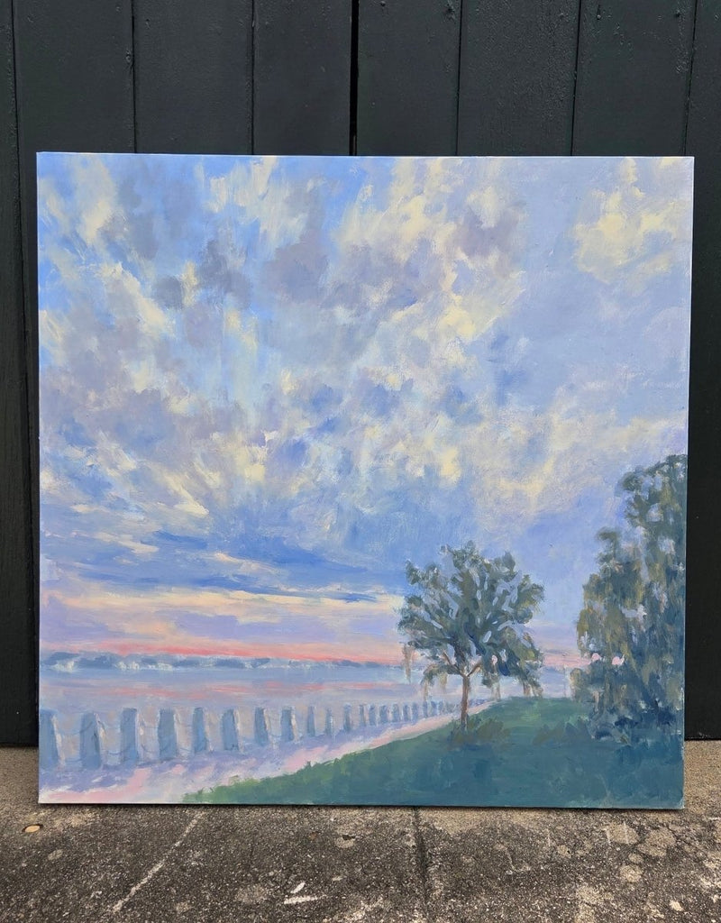 Harbor Stroll at Dusk | 36" h x 36" w - Liza Pruitt