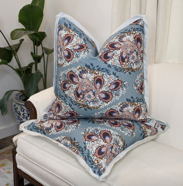Heather in Colonial Blue by Ferrick Mason Pillow Cover - Liza Pruitt