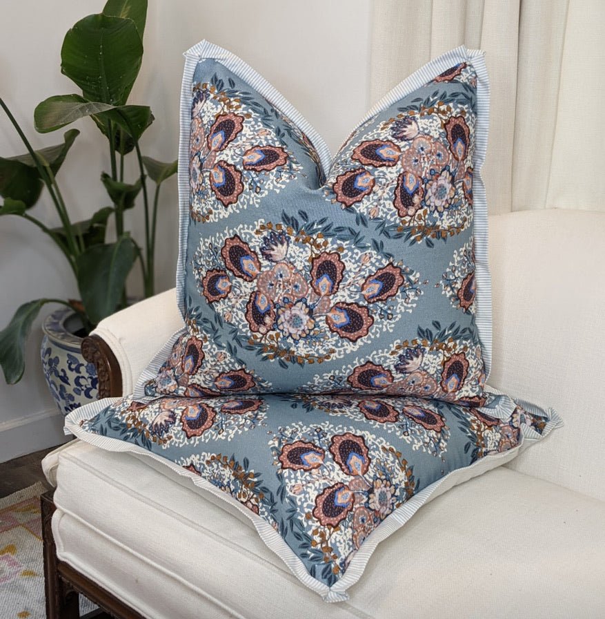 Heather in Colonial Blue by Ferrick Mason Pillow Cover - Liza Pruitt