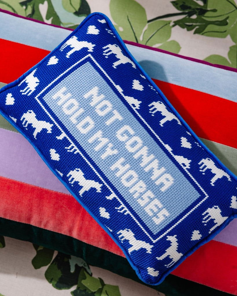 Hold My Horses Needlepoint Pillow - Liza Pruitt