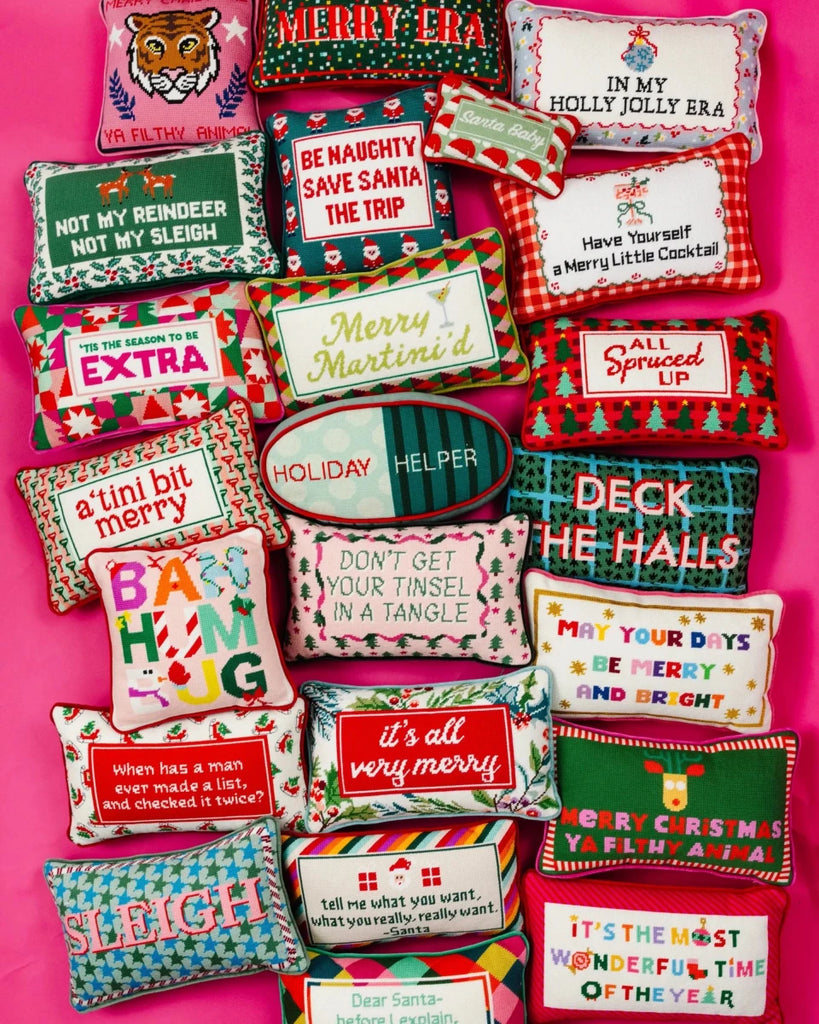 Holiday Helper Needlepoint Pillow - Liza Pruitt