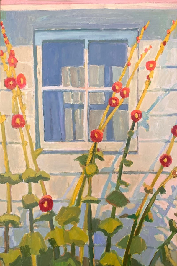 Hollyhock Window | 36" h x 24" w - Liza Pruitt