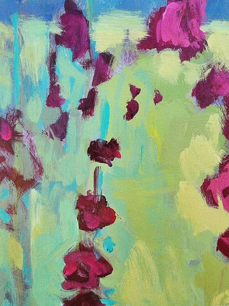 Hollyhocks | 30" h x 40" w - Liza Pruitt