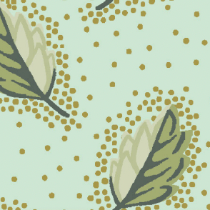 Hunter Pillow Cover in Dijon on Seafoam - Liza Pruitt