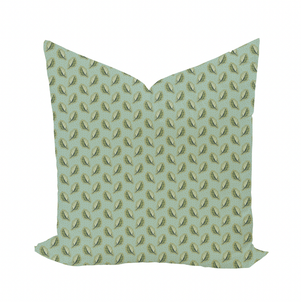 Hunter Pillow Cover in Dijon on Seafoam - Liza Pruitt