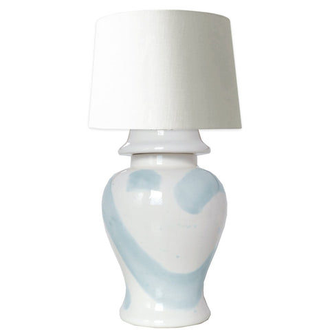 Hydrangea Light Blue Brushstroke Ginger Jar Lamp - Liza Pruitt