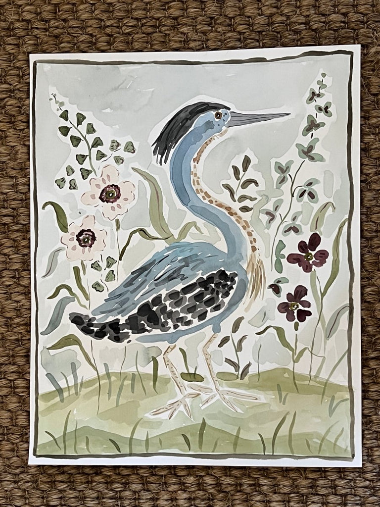Indigo Blue Heron, Original 16x20 - Liza Pruitt