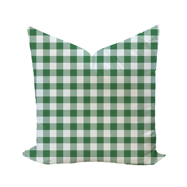 Iva Check Pillow Cover in Emerald - Liza Pruitt