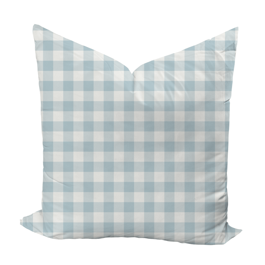 Iva Check Pillow Cover in Ice - Liza Pruitt