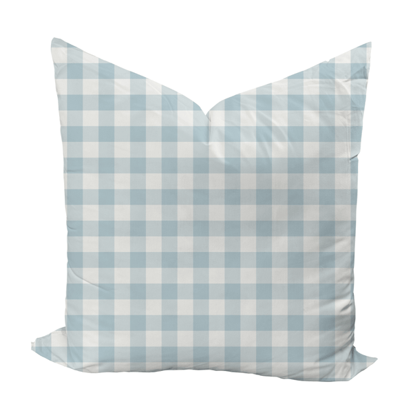 Iva Check Pillow Cover in Ice - Liza Pruitt