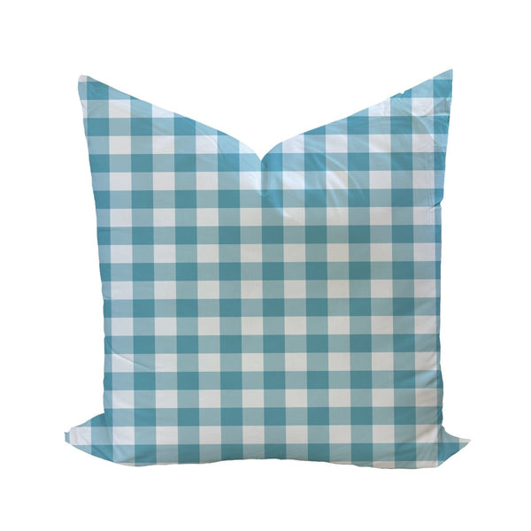 Iva Check Pillow Cover in Storm - Liza Pruitt