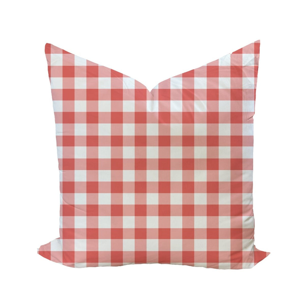 Iva Check Pillow Cover in Tomato - Liza Pruitt