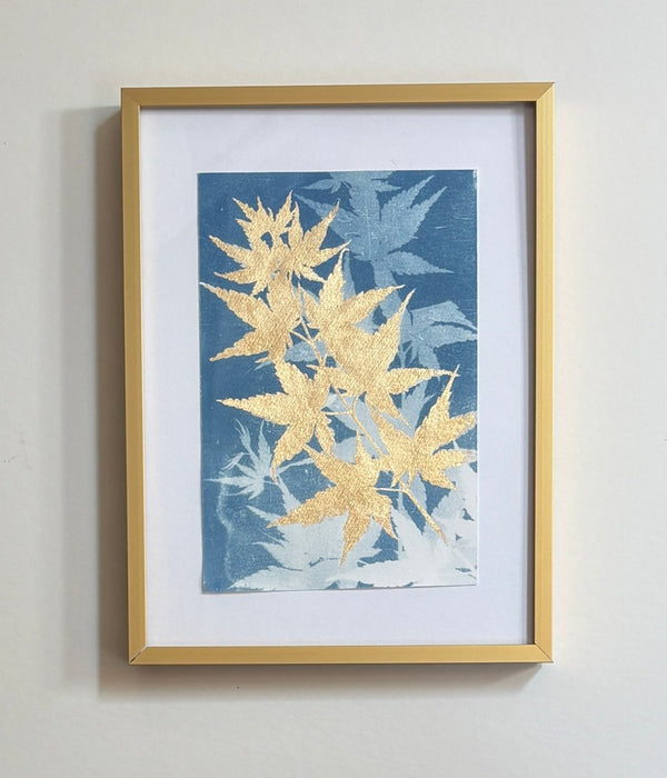 Japanese Maple with Gold | 12" h x 9" w | Framed - Liza Pruitt