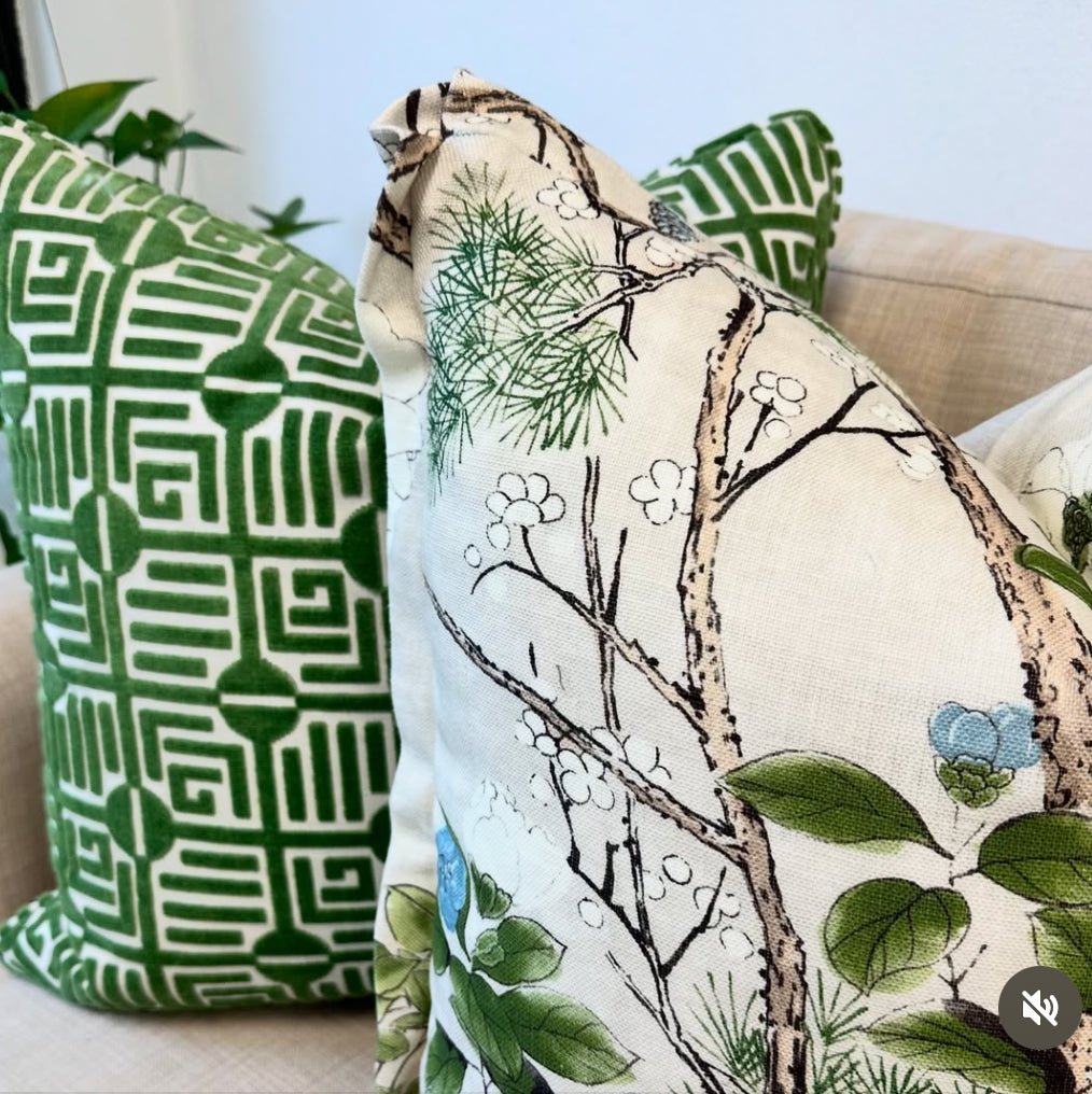 Katsura in Cream & Lavender by Thibaut Pillow Cover - Liza Pruitt